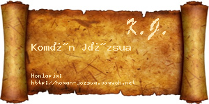 Komán Józsua névjegykártya